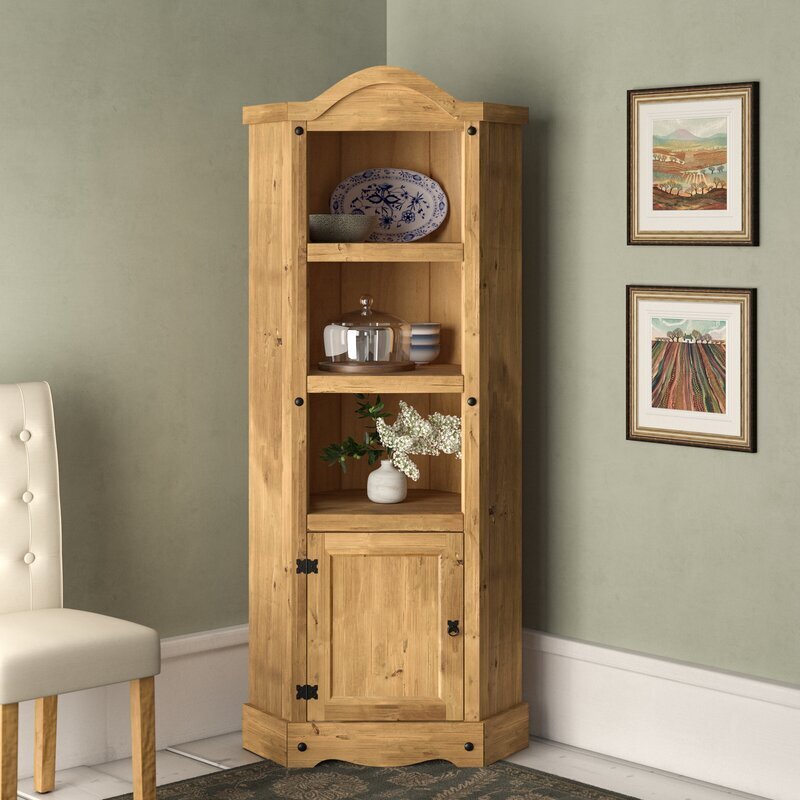 Distressed Corner Hutch for Dining Room