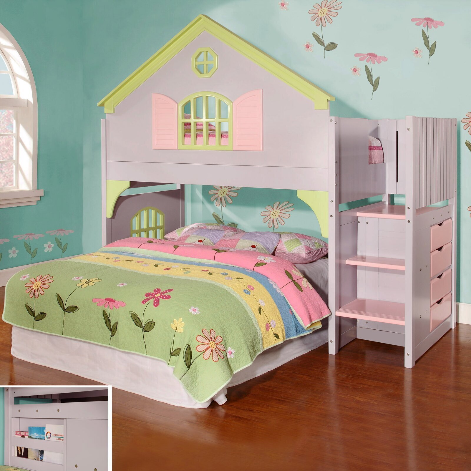 Dollhouse Loft Bed With Drawers