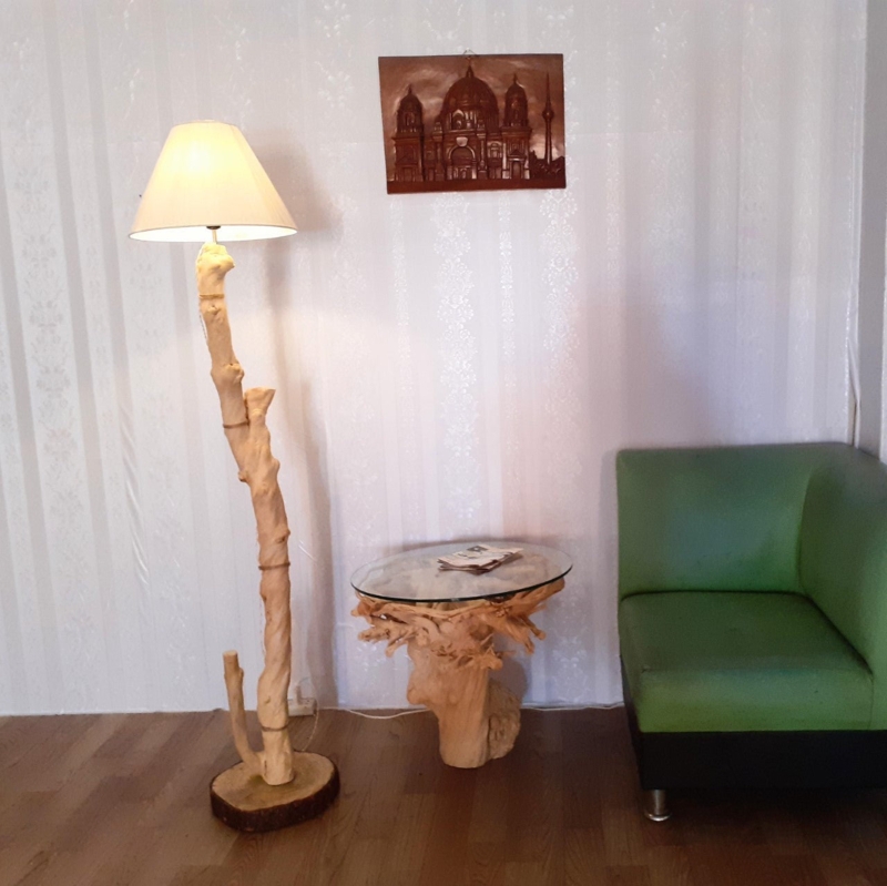 Unique Natural Wooden Floor Lamp