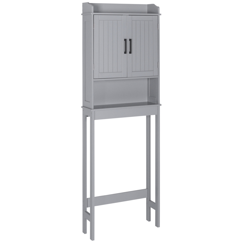 Over-The-Toilet Storage Cabinet with Stripe Doors