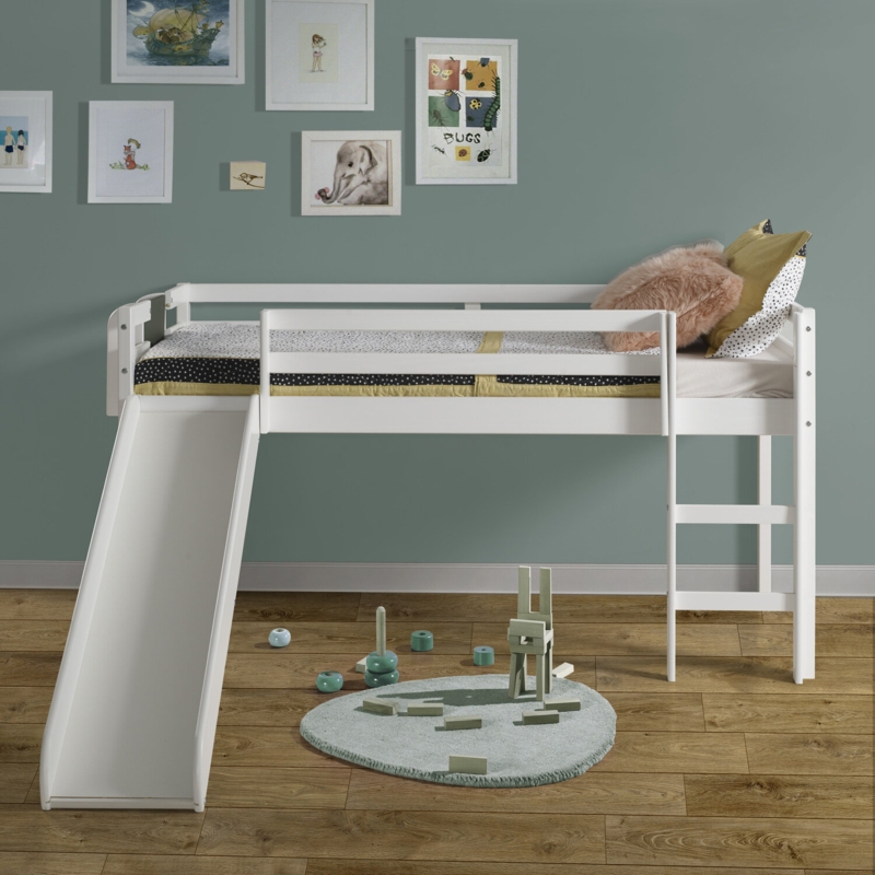 Kids Loft Bed & Bunk Bed with Desk and Bookshelf