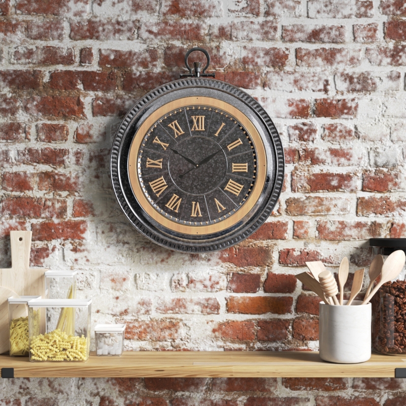 Vintage-Inspired Large Round Wall Clock