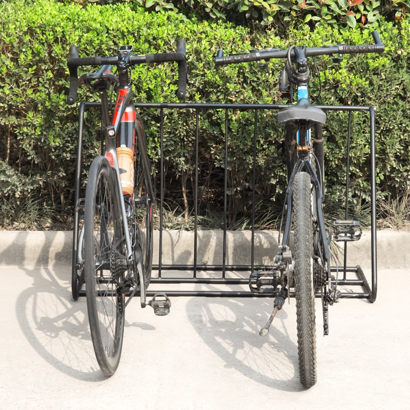 Freestanding Black Metal Bicycle Parking Rack