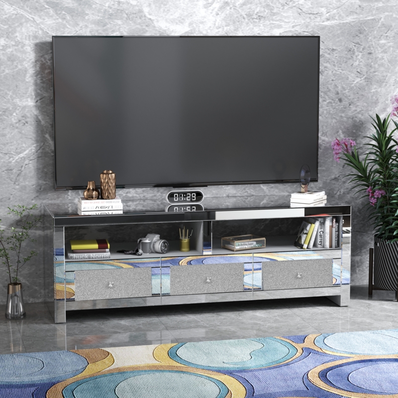 Sleek TV Stand with Manual