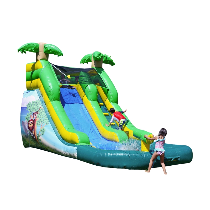 Inflatable Water Slide with Pool and Safety Features