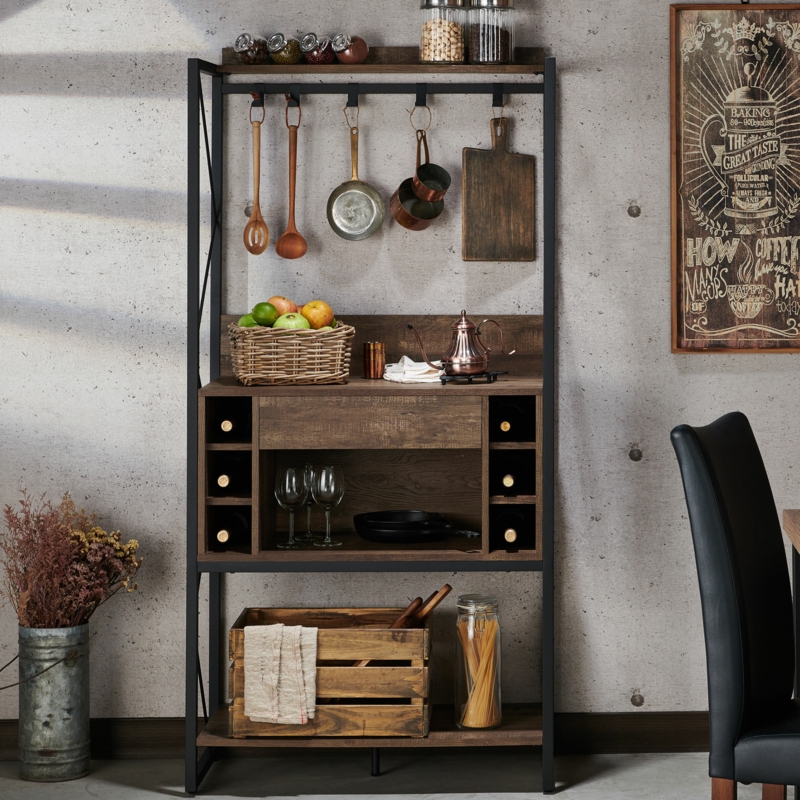 Rustic Baker's Rack with Storage