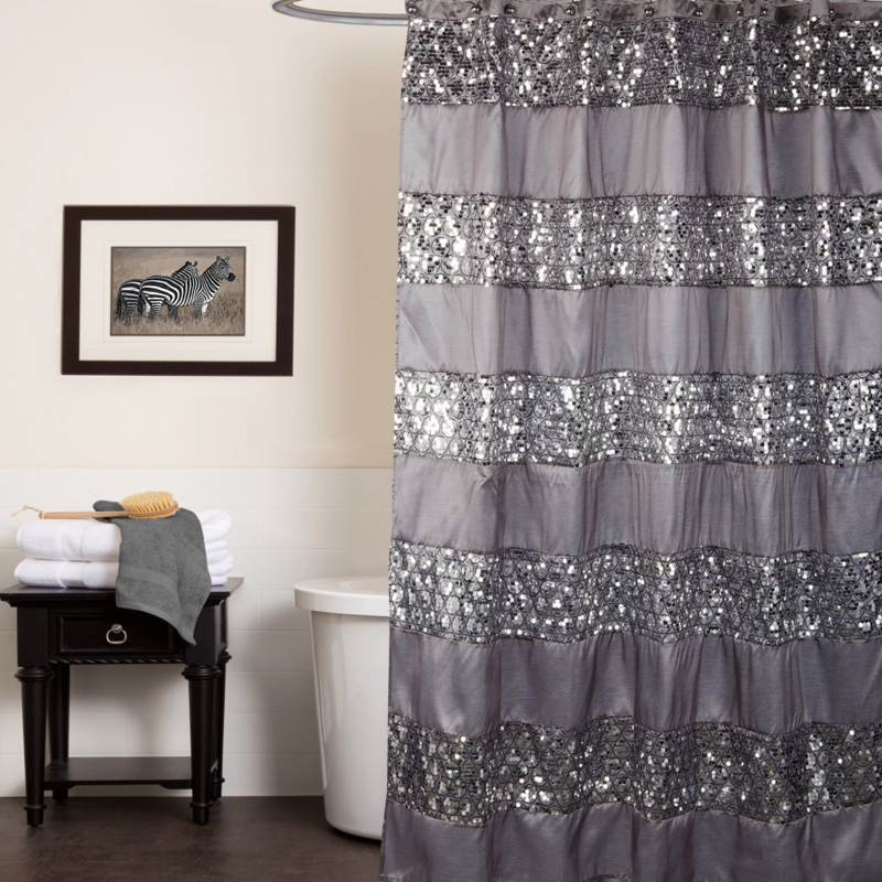 Silver Curtain with Crack Glass Design