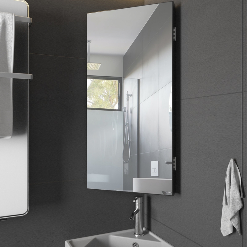 Triangular Wall-Mounted Medicine Cabinet with Mirror