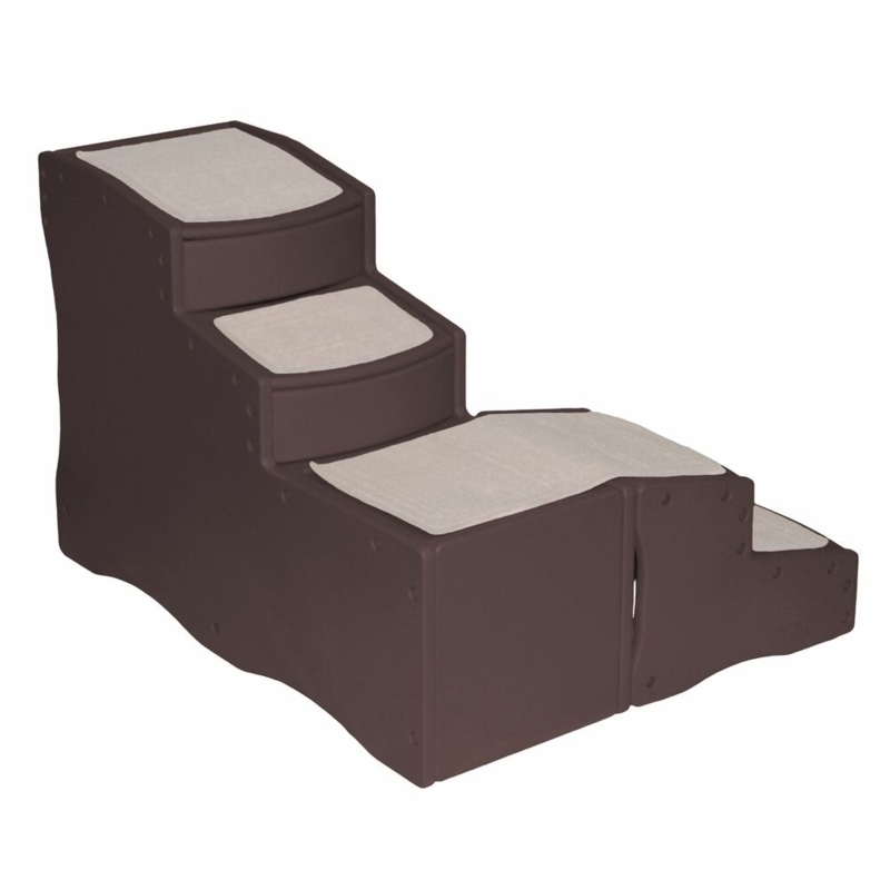 Chocolate Pet Stairs with Rubber Grippers