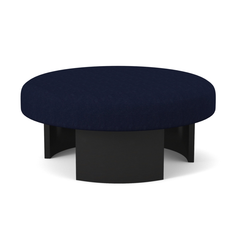 Round Cocktail Ottoman with Curved Plank Legs
