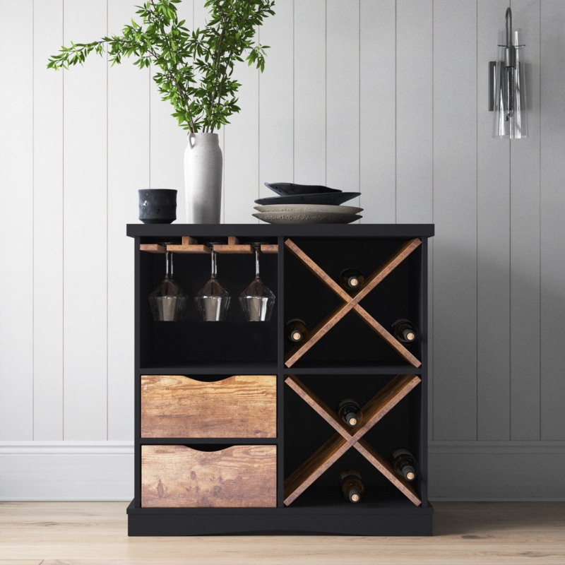 Contemporary Bar Cabinet with Wine Storage