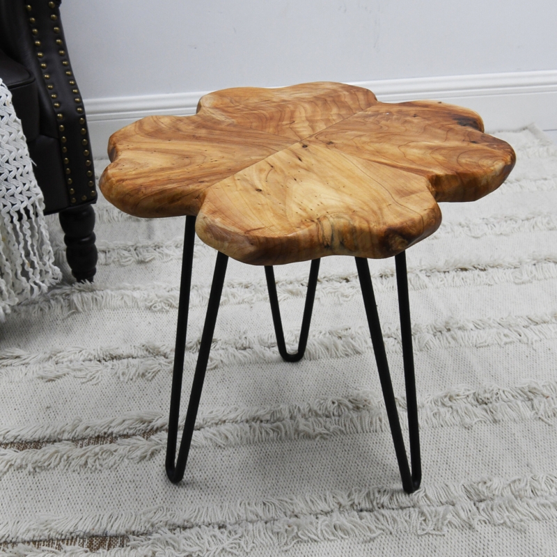 Clover-Shaped Live Edge Coffee Table