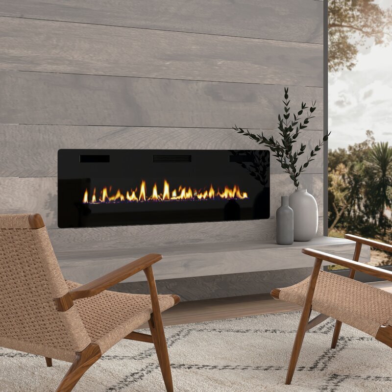 Elegant electric outdoor fireplace