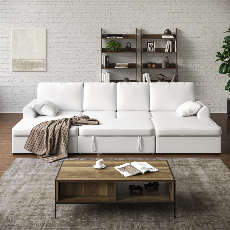 Elegant White Storage Couch