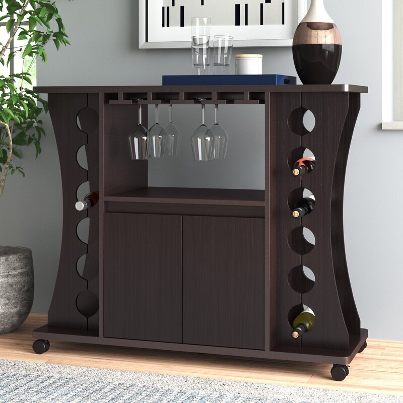 Wine Bar Cabinet Mini Bar for Home Kitchen Pub