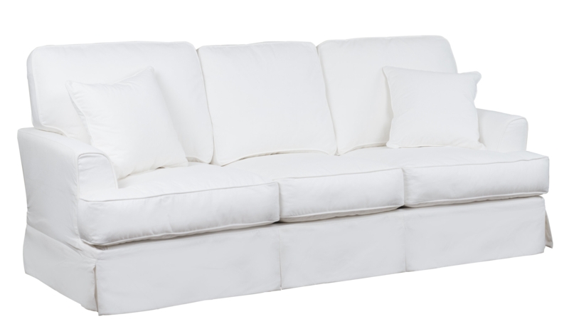 Flared Arm Slipcovered Sofa with Pull-Out Bed