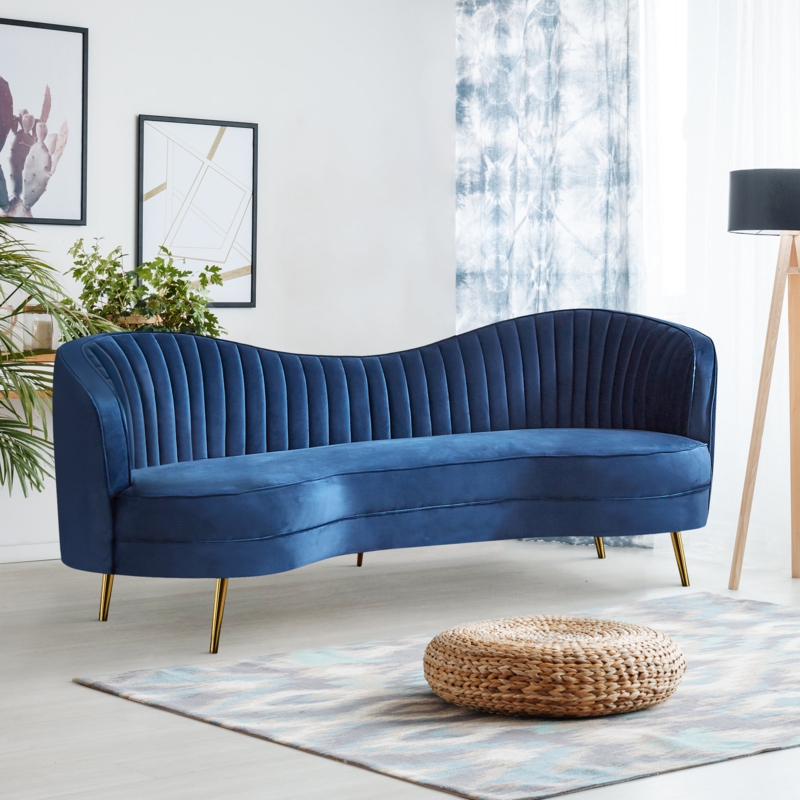 Art Deco-Inspired Velvet Sofa