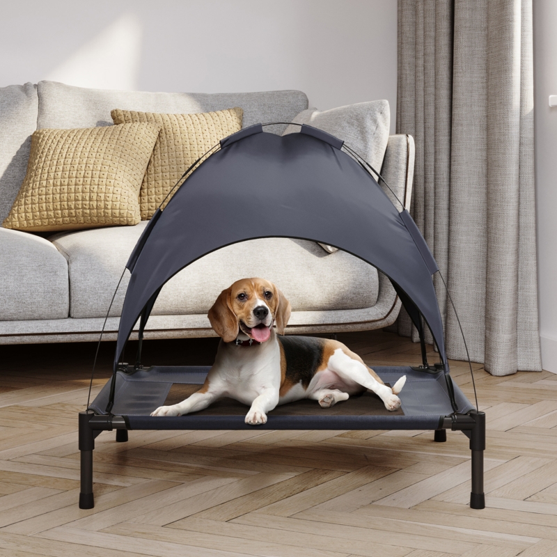 Elevated Cat Bed with Canopy and Carrying Case