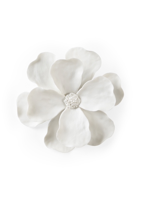 Ceramic Camellia Wallflower in Matte White