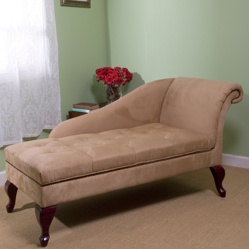 Classic Chaise Lounge with Hidden Storage
