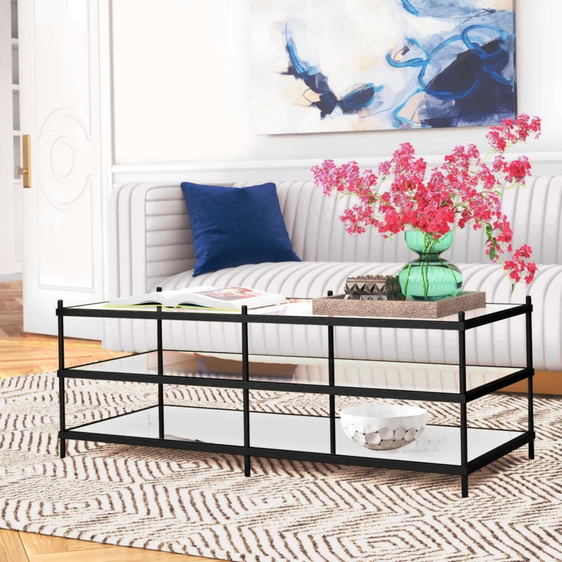 Multi-Tiered Glam Coffee Table with Storage