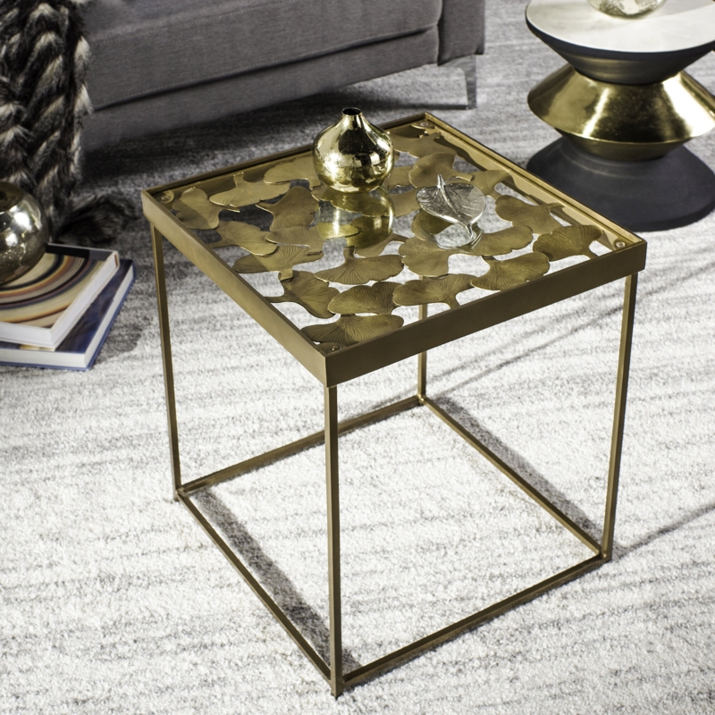 Vintage-Industrial End Table with Charging Station