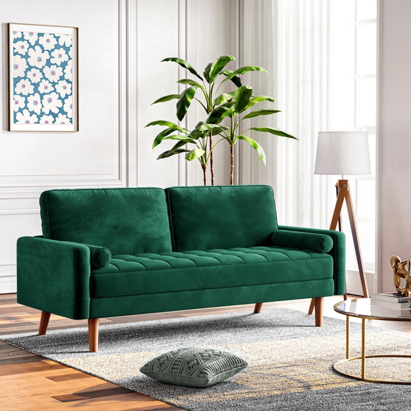 Mid-Century Velvet Sofa Set