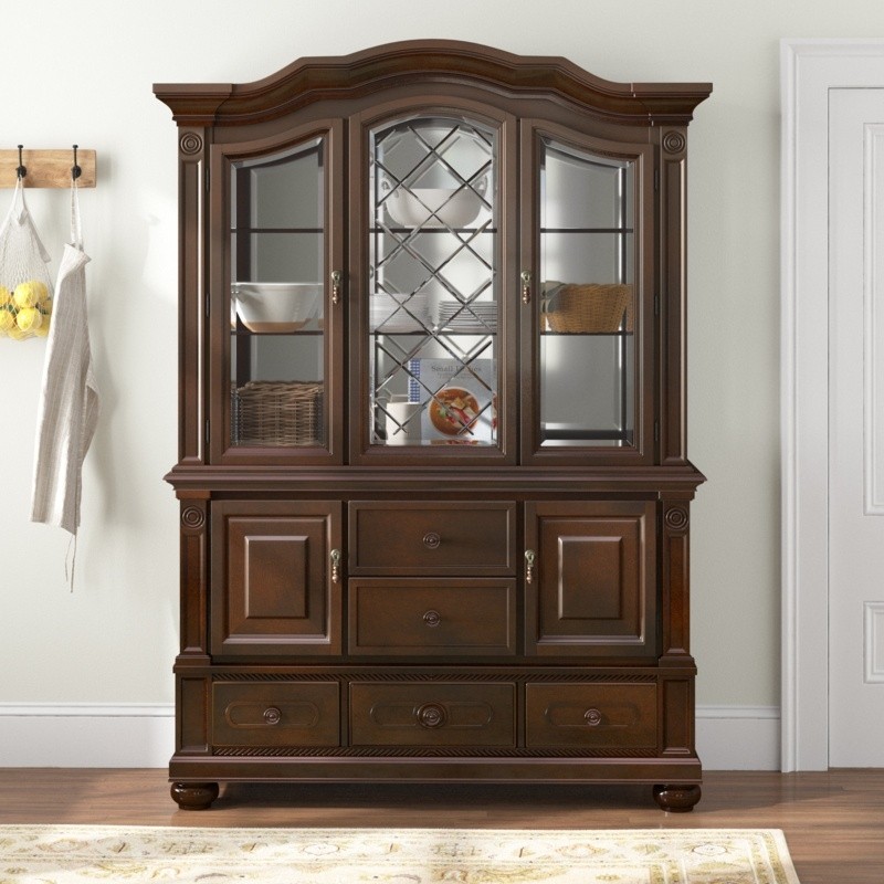 Engles 60.25'' Wide Mirrored Back China Cabinet