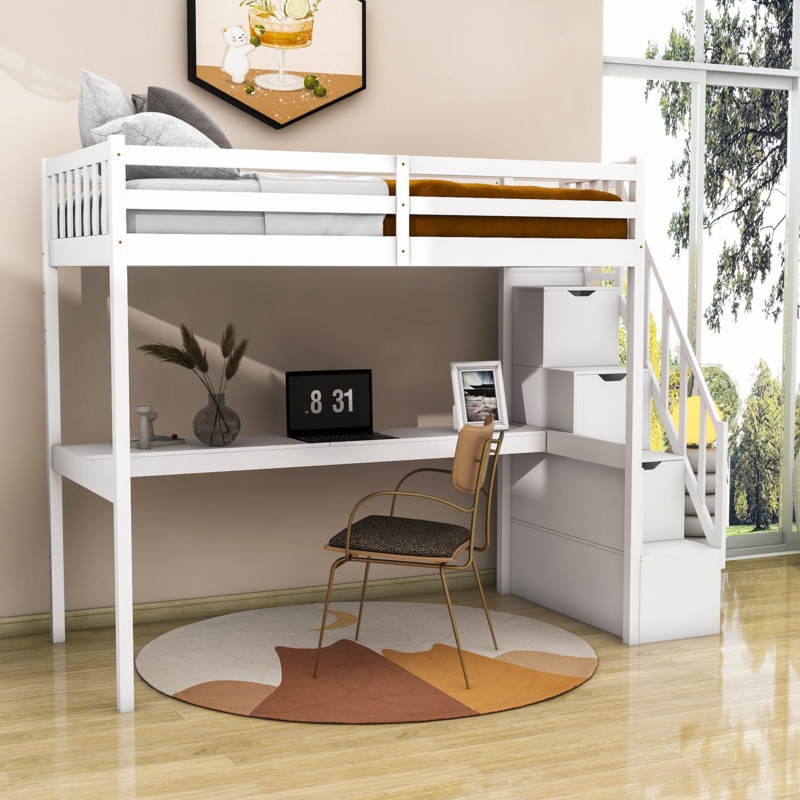 Loft Bed with Storage and Study Space