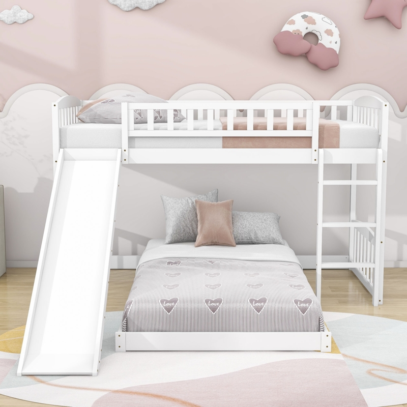 L-Shaped Bunk Bed with Slide