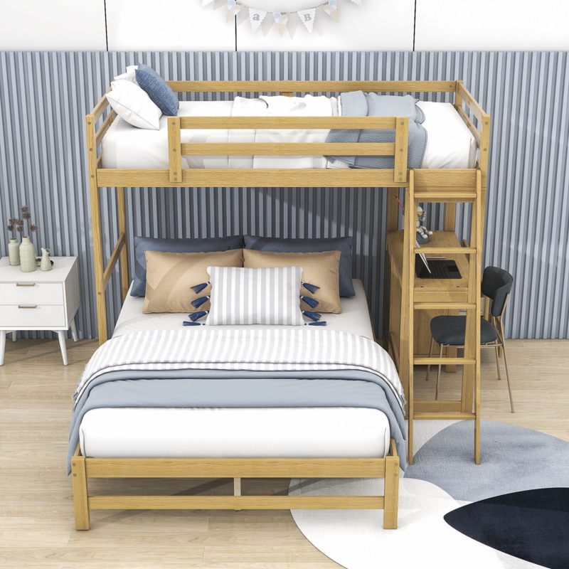 Versatile Loft Bed with Storage and Full Size Platform Bed