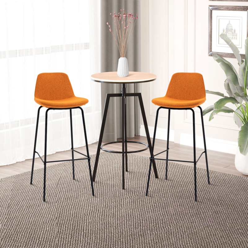 Set of Two Modern Bar Height Chairs