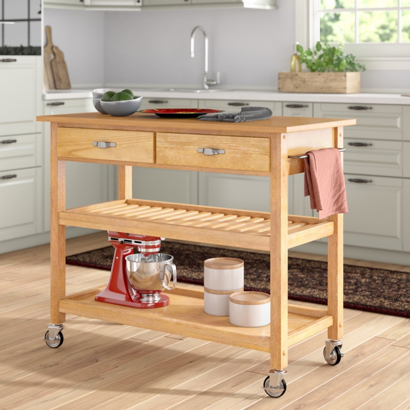 Classic Kitchen Island with Wooden Top
