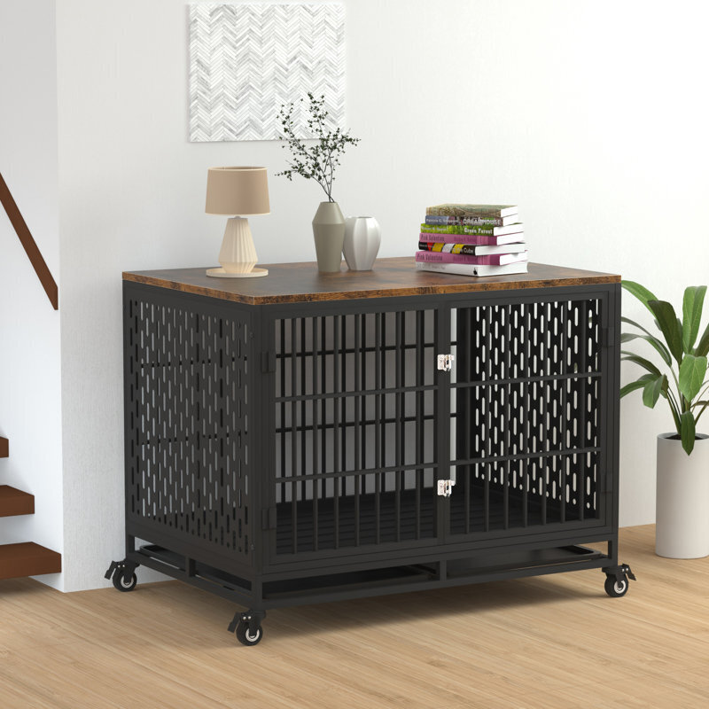 Fancy Dog Crate With Wheels