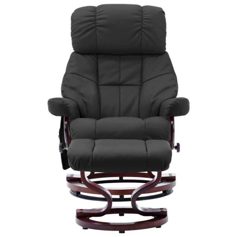 Faux Leather Heated Massage Chair Ottoman Included