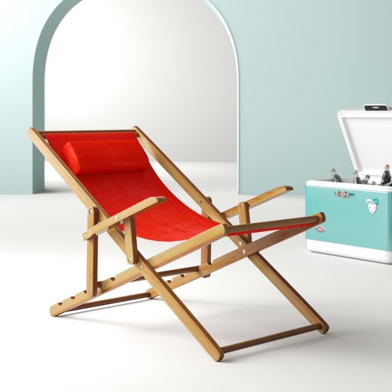 Reclining Maple Wood Beach Chair