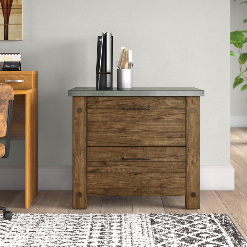 Rugged Wood and Faux Concrete Side Table