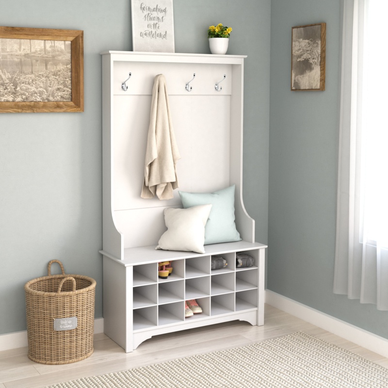 Flatiron 38'' Wide Hall Tree with Bench and Shoe Storage