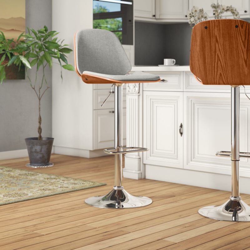 Modern Chic Bar Stool with Rounded Seat