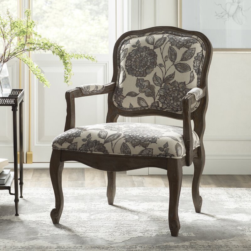 Floral Print French Style Armchair