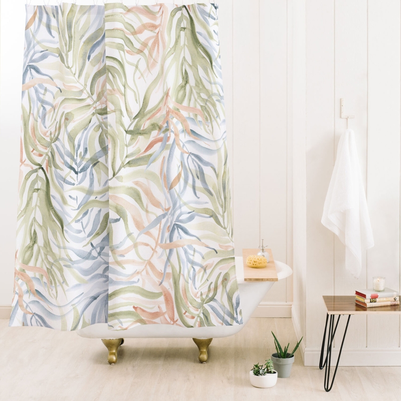 Woven Polyester Shower Curtain with Artistic Design