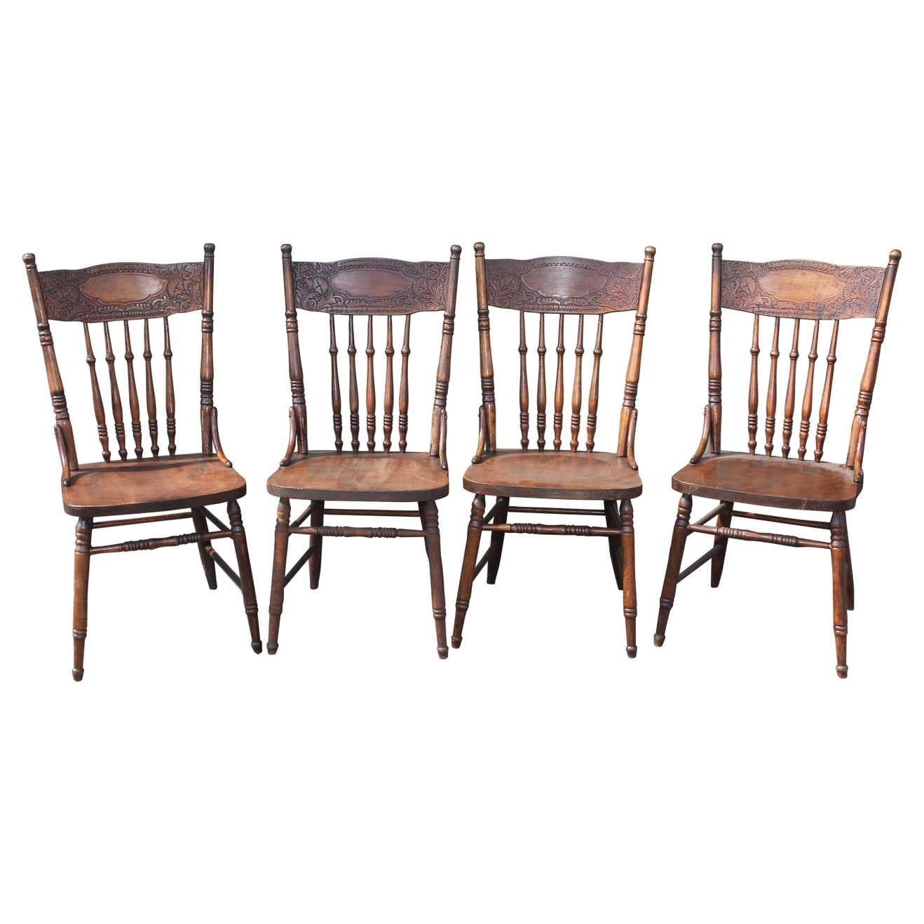 Four Pressback Dining Chairs 
