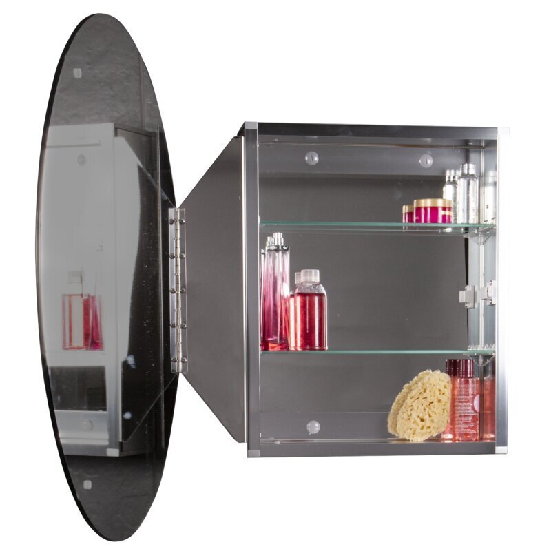 Frameless Circular Bathroom Medicine Cabinet with Mirror
