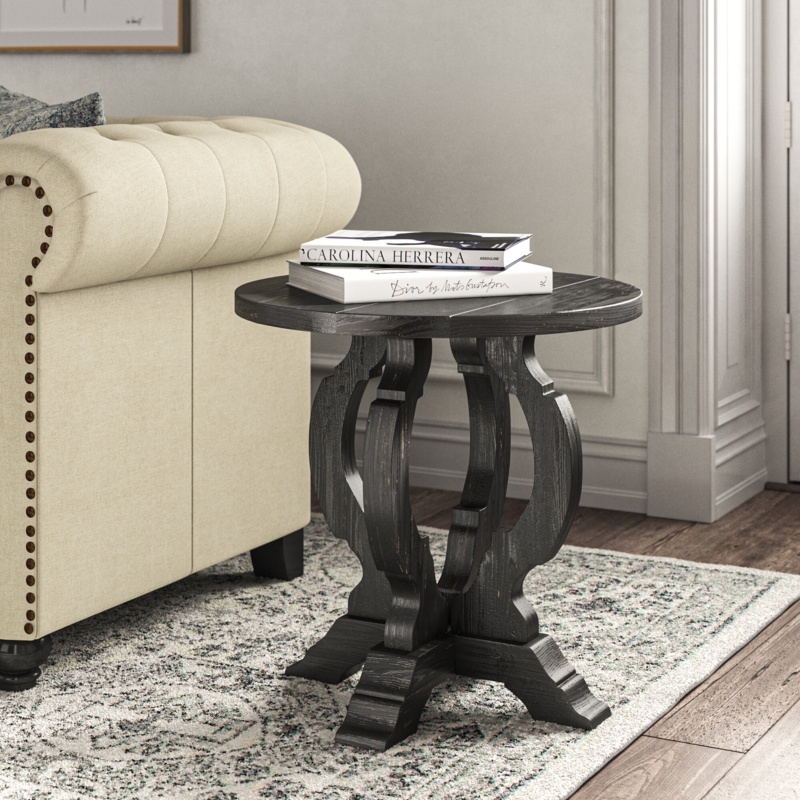 Francesca 24'' Tall Pedestal End Table