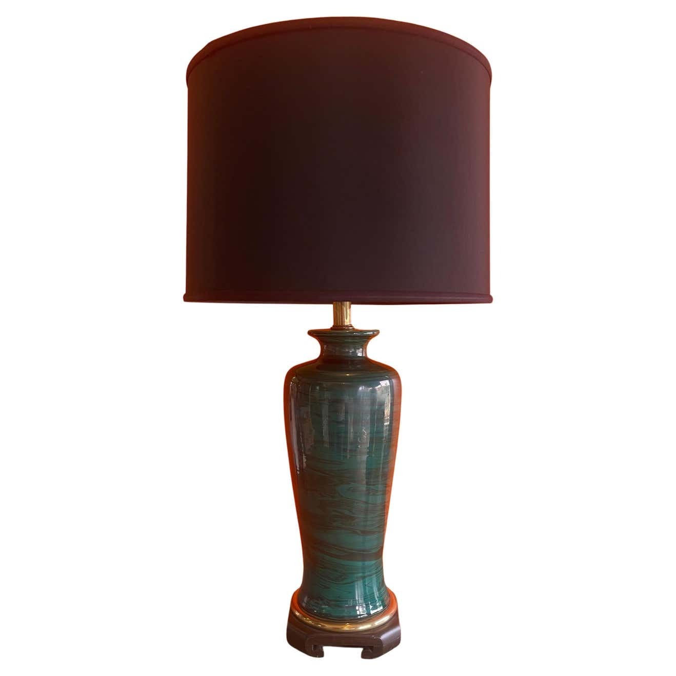 Frederick Cooper faux malachite lamps