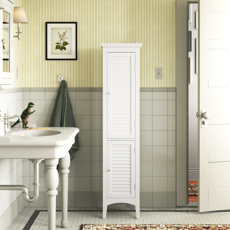 Free-Standing Linen Cabinet with Storage