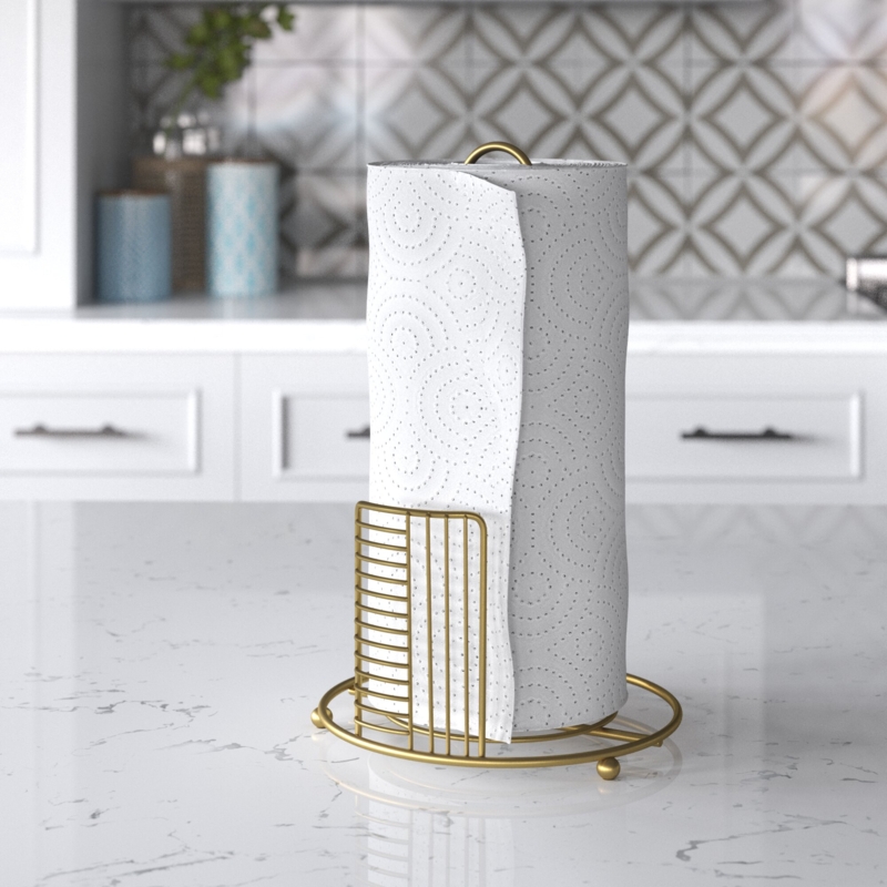 Contemporary Gold Paper Towel Holder