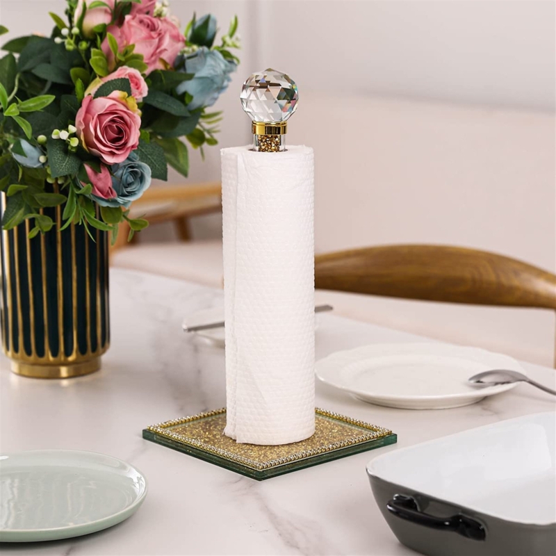Crystal Dome Glass Kitchen Paper Towel Holder