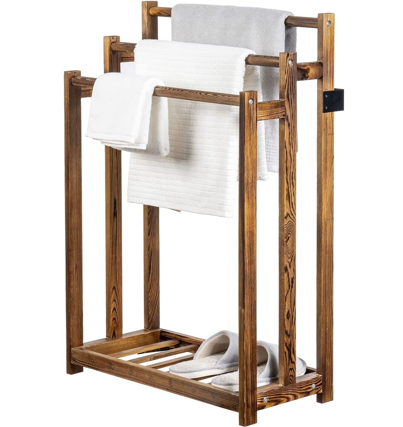 Freestanding Wooden Towel Rack for Bathroom  