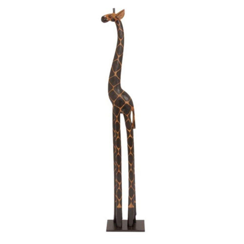 Handcrafted Wooden Giraffe Sculpture